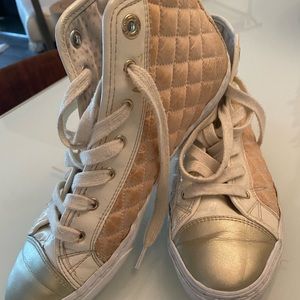 Geox gold and cream high tops